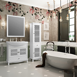 Зеркало Opadiris Омега 75, цвет белый матовый