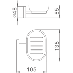 Мыльница стеклянная, черный HB8702