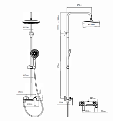 Душевая стойка VSFS-413CH с изливом, хром, , шт
