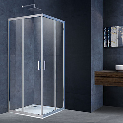 Душевой уголок Alpha VSS-3AL100CL, 1000*1000, хром, стекло прозрачное, , шт
