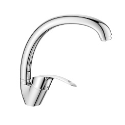 Смеситель для кухни с высоким поворотным изливом, высота излива 20,5 см, длина 19 см, хром