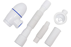 B422 Сифон для мойки с прмоугольным переливом с при-мся выпуском 1 1\2 (40) с винтом 6*40 с нер-й ча