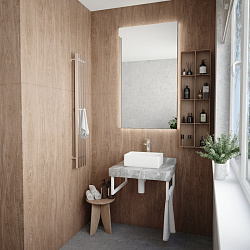 Corpa Nera Grossi/Гросси столешница 60 под раковину керамогранит, серый мрамор