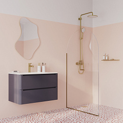 Cмеситель для умывальника, золотой матовый, Aiger, IDDIS, AIGMG00i01