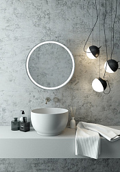 Зеркало-шкаф TORNEO, d600 черный с подсветкой