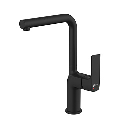ВЫВОД Смеситель для кухни с высоким поворотным изливом, высота излива 27 см, длина 18 см, латунь/чёр