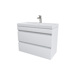 Тумба с умывальником подвесная с ящиками, белая, 80 см, Zodiac, IDDIS Подходит ум.3508000i28