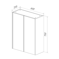Шкаф Lemark COMBI 60 см подвесной, 2-х дверный, цвет фасада: Дуб кантри, цвет корпуса: Белый глянец