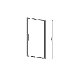 Душевая дверь Slim 8mm VDP-4SL100CLGM, вороненая сталь, стекло прозрачное, , шт