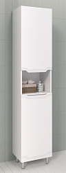 Шкаф-пенал/прав/белый/напольный/с корзиной д/белья ViktoriaAQUA DE MARCO