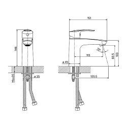Смеситель для умывальника, Ray, Iddis, RAYWT00i01