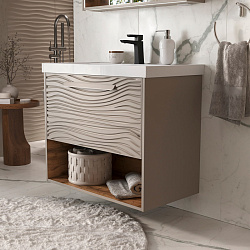 Тумба подвесная Gleam 80.1Y с нишей амарок/дуб вотан (78857(80))