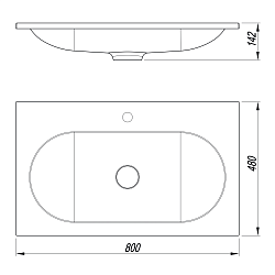 Раковина VCB-4H800W, гелькоут, цвет белый, , шт
