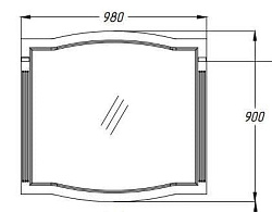 Зеркало Opadiris Лаура 100, цвет белый без патины