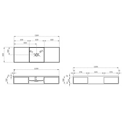 Раковина из искусственного камня Vincea VWB-6S212MW, 1200*400*200, подвесная, цвет белый матовый, , 