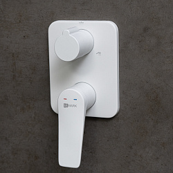 Бронкс Смеситель для душа встраиваемый с дополнительной 3-функциональной лейкой,белый