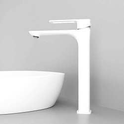 Смеситель для настольного умывальника, белый матовый, Slide, IDDIS, SLIWT01i01