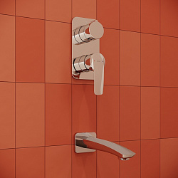 Душевая система скрытого монтажа с тропическим душем, ручным душем и изливом, Ray, IDDIS, RAYSB03i68