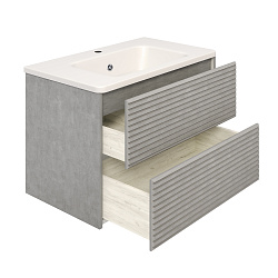 Тумба/2 ящ/подвесная/дымчатый серый/раковина Палермо(80см) Parma /AQUA DE MARCO