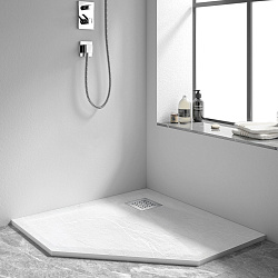 Поддон для душа из искусственного камня VST-4SP9090W, 900*900*25, белый матовый, , шт