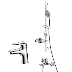 SET Набор смесителей "3 в 1" (для ванны + для умывальника + душ. гарнитур), хром, LM7304C