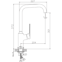 Смеситель для кухни, латунь, оружейная сталь HB70533-3