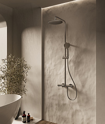 Душевая стойка Desire VSFS-1D1TGM термостат с изливом, 25см верх душ, вороненая сталь, , шт