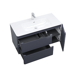 Тумба с умывальником, подвесная, 100 см, темно-серый, Edifice, IDDIS, подходит умыв. 0101000i28