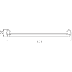Держатель для полотенец, двойной 600 мм, хром HB1509