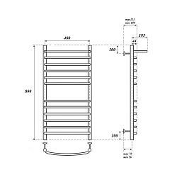Полотенцесушитель водяной Point Альфа PN05148SP П11 400x800 с полкой, хром