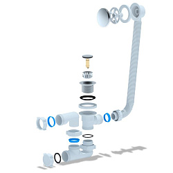 Сифон для ванны Prime универсальный клик-клак