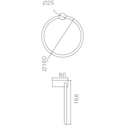 Держатель для полотенец, кольцо, черный HB8404-7