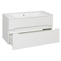 Тумба /2 ящ/подвесная/белый/раковина Прима (100см) Olivia/AQUA DE MARCO