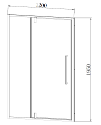 Душевая дверь Slim-N VDP-4SN120CLGM, вороненая сталь, стекло прозрачное, , шт