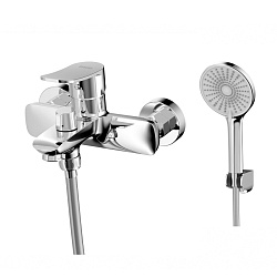 Смеситель для ванны с коротким монолитным изливом, хром