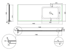 Столешница из кварца с интегрированной раковиной VWTB-4LX140QBG-R, правая, бежевый, , шт