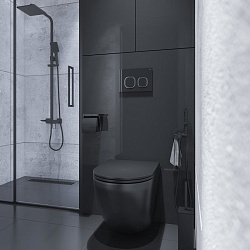 Клавиша смыва, универсальная, чёрное стекло, Uniglass, 001, IDDIS, UNG01BCi77