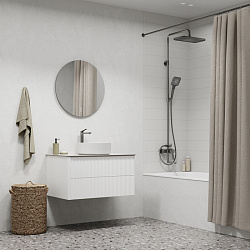 Смеситель для настольного умывальника, матовый графит, Parker, IDDIS, PARGM01i01