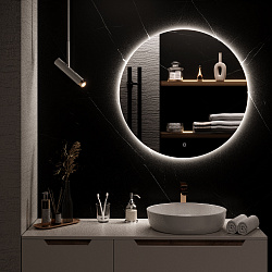 Зеркало/LED-подсветка/круглое (77см)/сенсор.выключатель Milan/AQUA DE MARCO