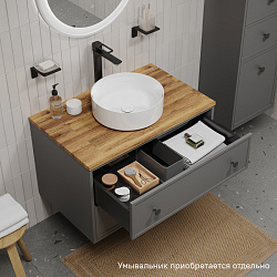 Тумба подвесная, под столешницу, 80 см, темно-серый, Torr, IDDIS, TOR80DBi95