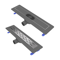Corpa Nera Grossi/Гросси душевой трап 50 см с гидрозатвором, решетка из нержавеющей стали, хром