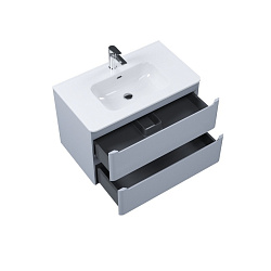 ВЫВОД Edifice Тумба с умывальником, подвесная, 80 см, светло-серый, IDDIS, подходит умыв.0108000i28