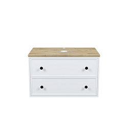 Тумба подвесная, со столешницей МДФ, дуб верона, 80 см, белый матовый, Torr, IDDIS, TOR80WVi95K