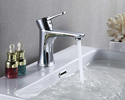 EVITTA Смеситель для раковины, монолитный, высота излива 10 см, длина 12 см, латунь/хром