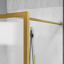 Душевая перегородка Walk-In VSW-1HP900FLBG, 900*2000, брашированное золото, стекло рифленое, , шт