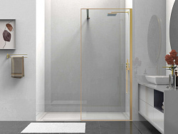 Душевая перегородка Walk-In VSW-1HS900CLG, 900*2000, брашированное золото, стекло прозрачное, , шт
