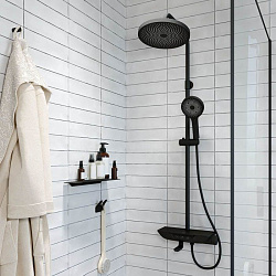 Смеситель для ванны с верхним душем, черный матовый, SpaHome, IDDIS, SPABLBTi06