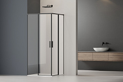 Душевой уголок Soft 2 VSS-3SO2900CLB, 900*900, черный, стекло прозрачное , , шт