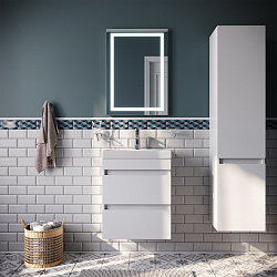 Тумба с умывальником подвесная, белая, 2 ящика, 50 см, Zodiac, IDDIS Подходит ум.3505000i28