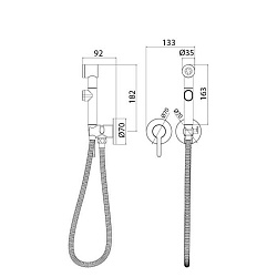 Встраиваемый смеситель с гигиеническим душем, Axes, IDDIS, AXESBR2i08